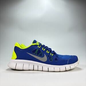 Nike Free 5.0 Blue Neon Green Athletes Running Shoes 580558-400 Youth Size 5.5Y